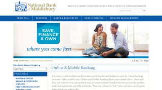 Online & Mobile Banking - National Bank of Middlebury