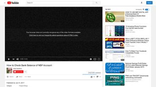 How to Check Bank Balance of NBP Account - YouTube