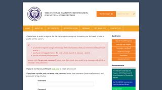 Member Login - National Board of Certification for Medical Interpreters