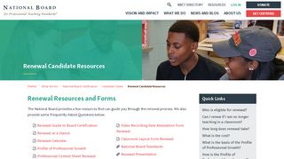 Renewal Candidate Resources - NBPTS | Shaping the profession that ...