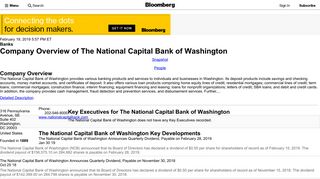 The National Capital Bank of Washington: Private Company ...