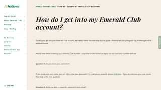 How do I get into my Emerald Club account? | National Car Rental