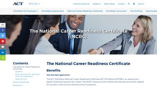National Career Readiness Certificate - ACT