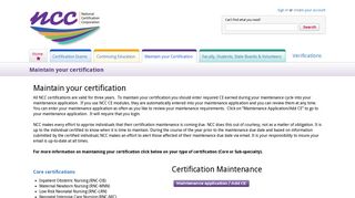 Maintain your certification - National Certification Corporation