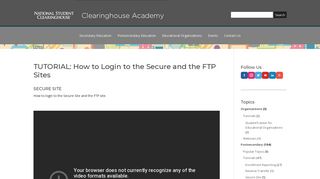 TUTORIAL: How to Login to the Clearinghouse Secure and the FTP ...