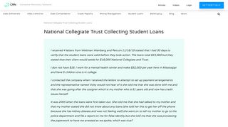 National Collegiate Trust collecting your student loans.