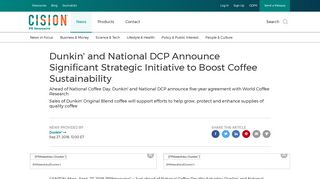 Dunkin' and National DCP Announce Significant Strategic Initiative to ...