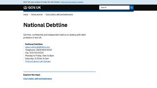 National Debtline - GOV.UK