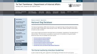 National Dog Database - dia.govt.nz