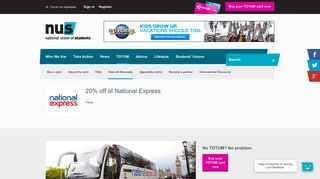 20% off at National Express - NUS