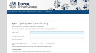 Agent Login Request - Express Travel Group