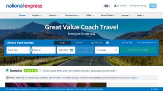 National Express // Members homepage