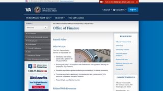 Payroll Policy - Office of Finance - VA.gov