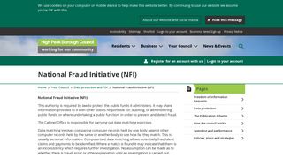 National Fraud Initiative (NFI) - High Peak Borough Council