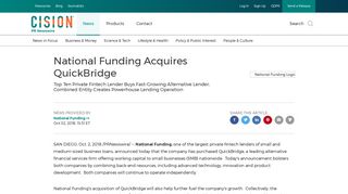 National Funding Acquires QuickBridge - PR Newswire
