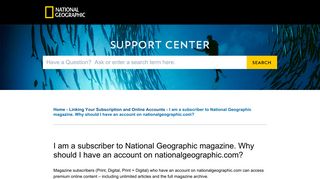National Geographic | I am a subscriber to National Geographic...