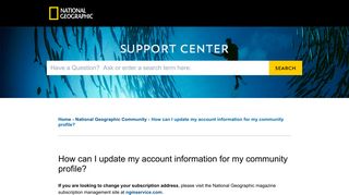 National Geographic | How can I update my account information ...