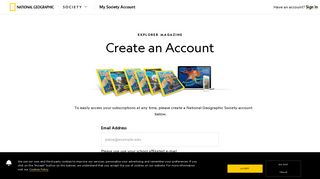 Create an Account | National Geographic Society