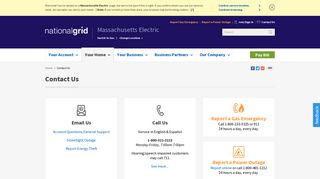 Contact National Grid | Massachusetts Electric