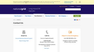 Contact Us in Long Island | National Grid
