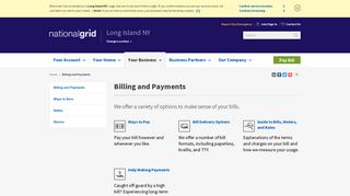 Billing and Payments | National Grid