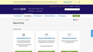Ways to Pay | National Grid