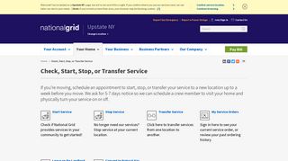 Check, Start, Stop, or Transfer Service | National Grid