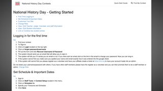 National History Day - Getting Started - National History Day Contests