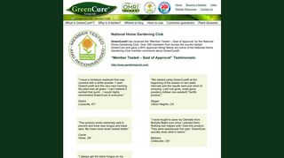 National Home Gardening Club Member Tested - GreenCure