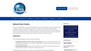 National Honor Society - Financial Management Association