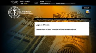 Login to Website - Golden Key International Honour Society