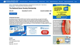 The National Honor Society Scholarship - Scholarships.com