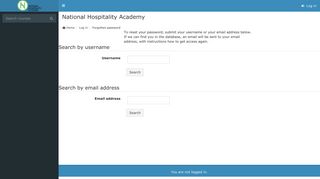 Forgotten password - National Hospitality Academy: Log in to the site