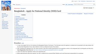 Bangladesh - Apply for National Identity (NID) Card - Wikiprocedure