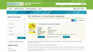 The National Immunisation Register | HealthEd