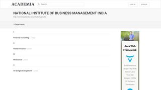 NATIONAL INSTITUTE OF BUSINESS MANAGEMENT INDIA ...