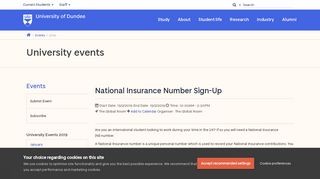 19 02 15 National Insurance Number Sign Up : Events : University of ...