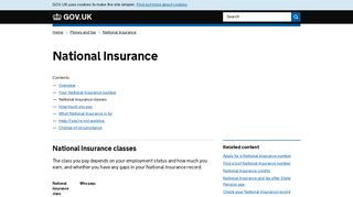 National Insurance: National Insurance classes - GOV.UK