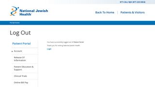 Log Out - Patient Portal - National Jewish Health