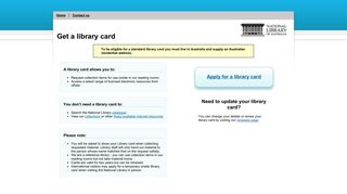 National Library of Australia | Get a library card