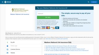 Madison National Life Insurance: Login, Bill Pay, Customer Service ...