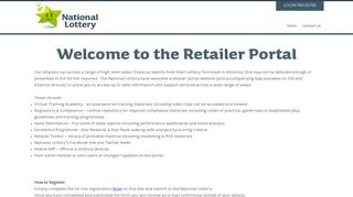 Lottery Retailer - Welcome to the Retailer Portal