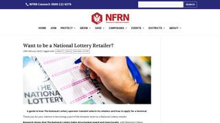 Want to be a National Lottery Retailer? - NFRN