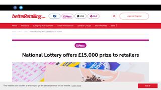 National Lottery retailer promotion - chance to win £15,000