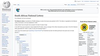 South African National Lottery - Wikipedia