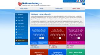 National Lottery Results - Lotto, Thunderball and EuroMillions