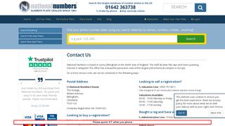 Contact National Numbers - Personalised DVLA Registrations