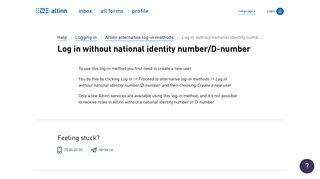 Altinn - Log in without national identity number/D-number