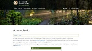 Account Login - Queensland National Parks