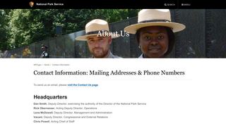 Contact Information - National Park Service